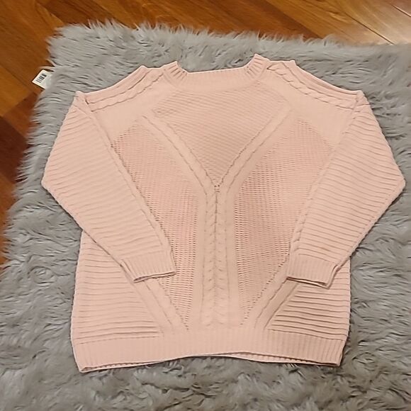 Venus pink off the shoulder cotton blend  sweater size xl - Picture 1 of 5